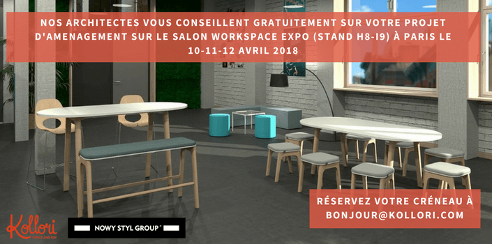 Les architectes d’intérieur Kollori vous conseillent gratuitement sur le salon Workspace Expo